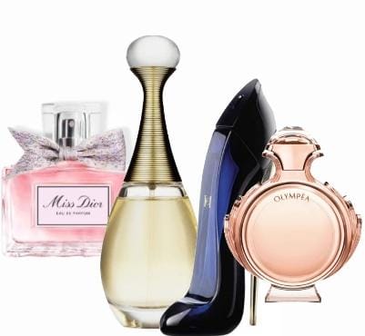 Set de 4 parfumuri | Miss Dior + J'adore + Good Girl + Olympéa - 100 ml